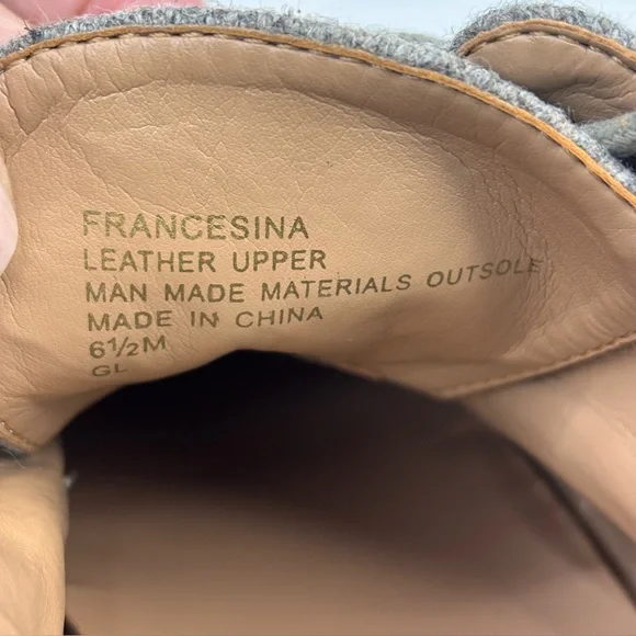 AEROSOLES Francesina Gray Wool Red Stitch Chunky Lug Sole Platform Lace Oxfords - Picture 7 of 10